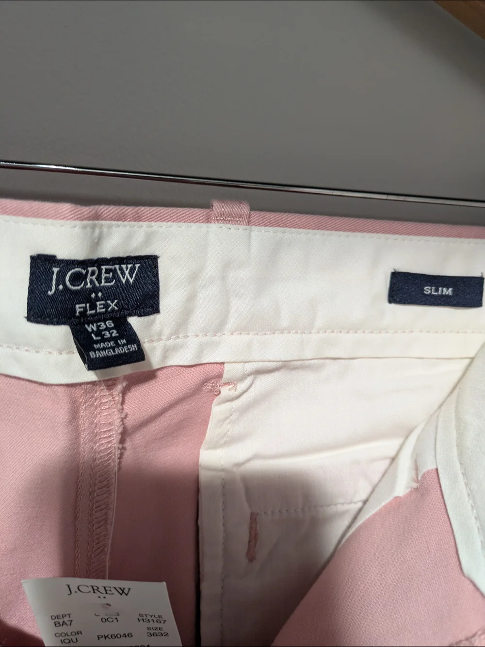 J. Crew Slim Chinos in Light Pink
